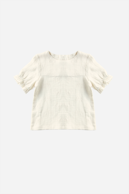 Blouse || Ecru Embroidered