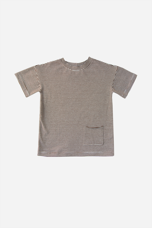 T-shirt || Pecan Fine stripes