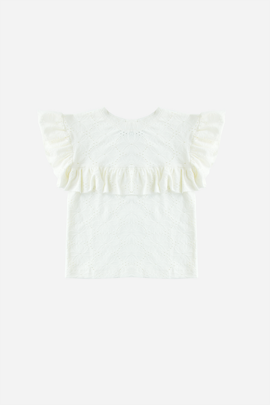 T-shirt || Embroidered Ruffle